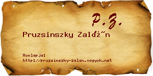 Pruzsinszky Zalán névjegykártya