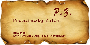 Pruzsinszky Zalán névjegykártya